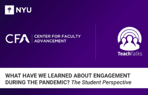 Title slide from TeachTalk session: "What have we learned about engagement during the pandemic?"