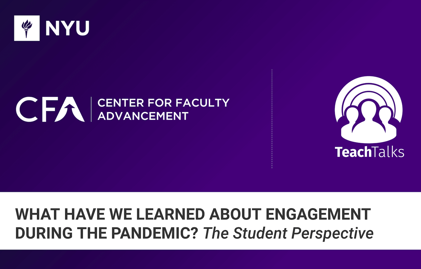 Title slide from TeachTalk session: "What have we learned about engagement during the pandemic?"