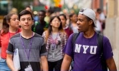 Street scene of NYU students